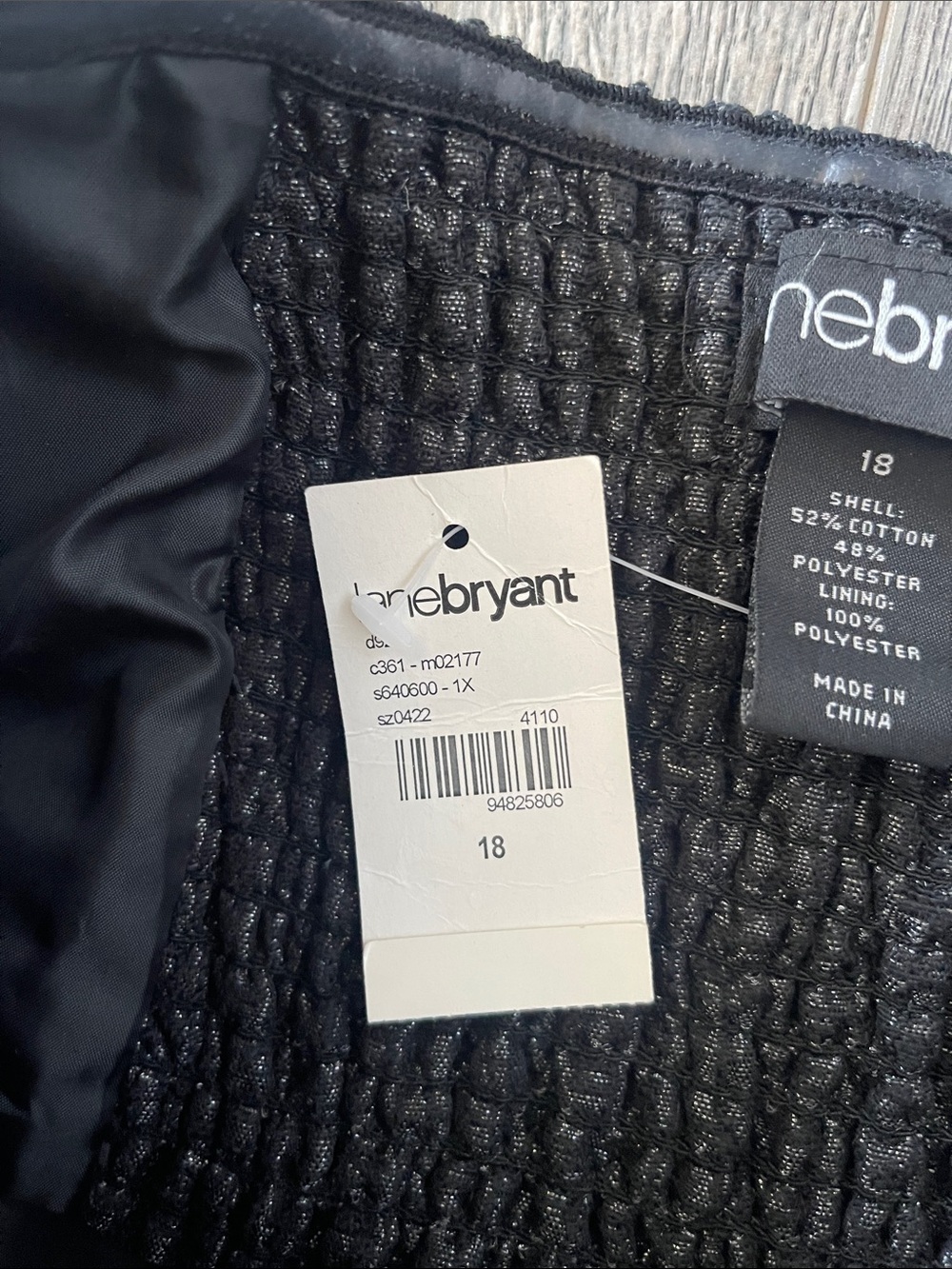 Lane Bryant Black Strapless Bow-Waist Textured Bustier Top - Picture 3 of 9